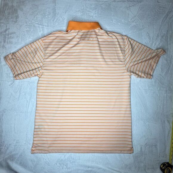 Oxford Golf Sz XL Super Dry COOLMAX Polo Men's Orange White Stripe  0199 - Picture 10 of 13